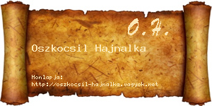 Oszkocsil Hajnalka névjegykártya